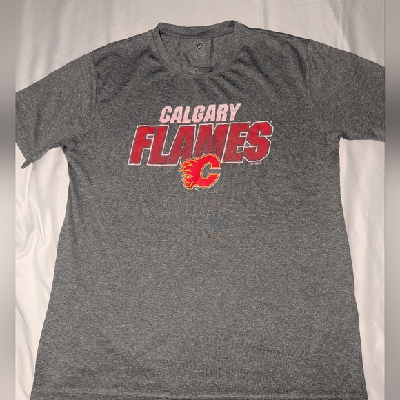 NHL Other - NHL Men's Large Calgary‎ Flames Gray Short Sleeve Graphic T-Shirt